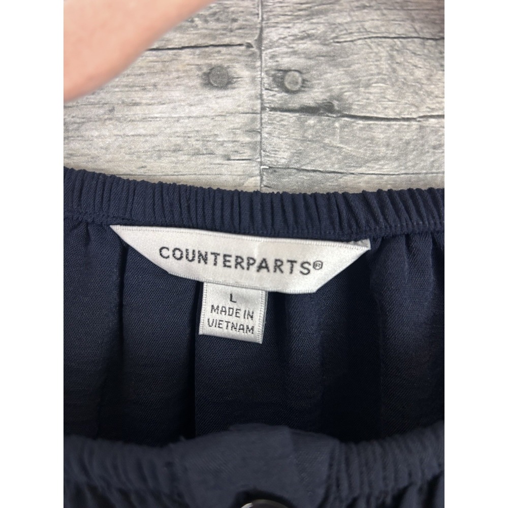 Counterparts Women's Blue Large Long Sleeve Blouse - Picture 3 of 6